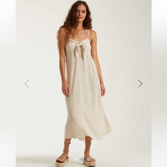 Billabong white/cream striped Twist It - Midi Dress size XS - Picture 11 of 12